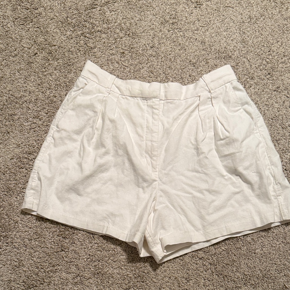 Abercrombie White Linen Shorts